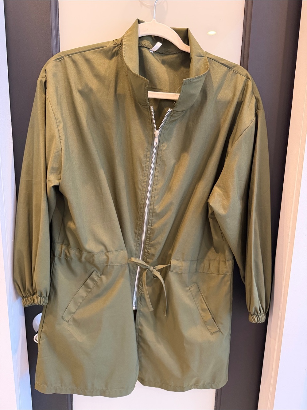 Source Unknown Olive Green Utility Jacket with Drawstring